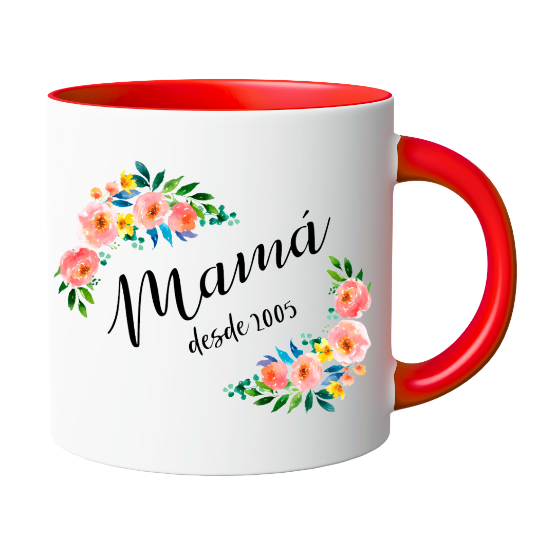 Taza con borde de color