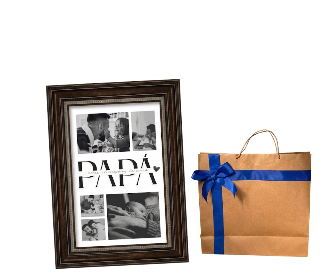 Paquete Día del Padre con Fotografía y Montaje Texturizado 10x15cm
